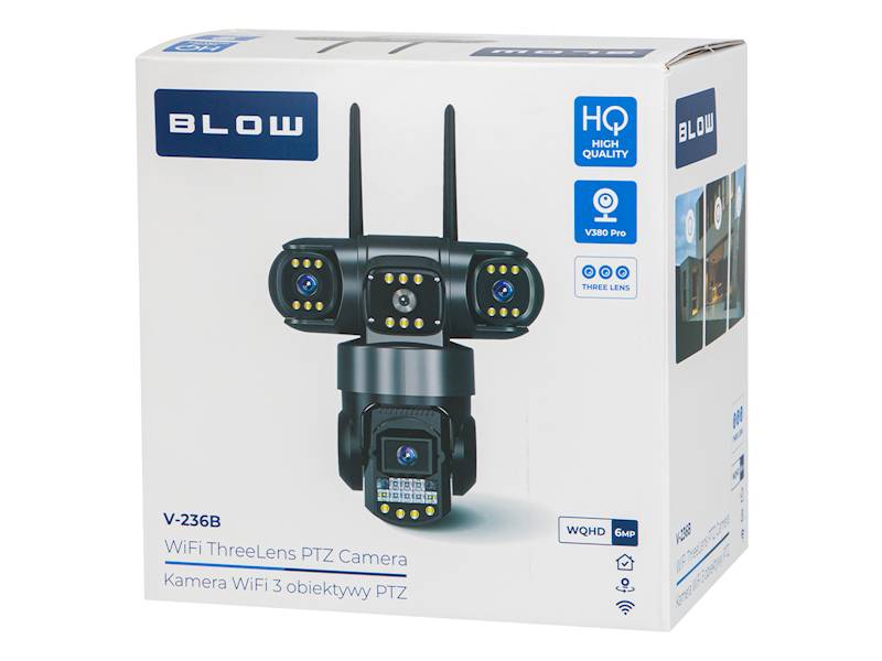 Kamera BLOW WiFi 3 obiektywy 2x3MP V380 czarna