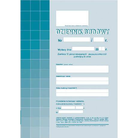 druk DZIENNIK BUDOWY A4        603-1Z