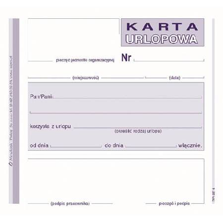 druk KARTA URLOPOWA  2/3 A6           507-6