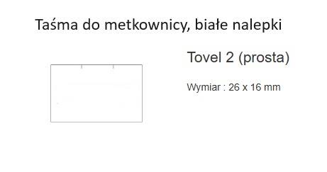 taśma do metkownic 2-rzędowa TOVEL biała prosta
