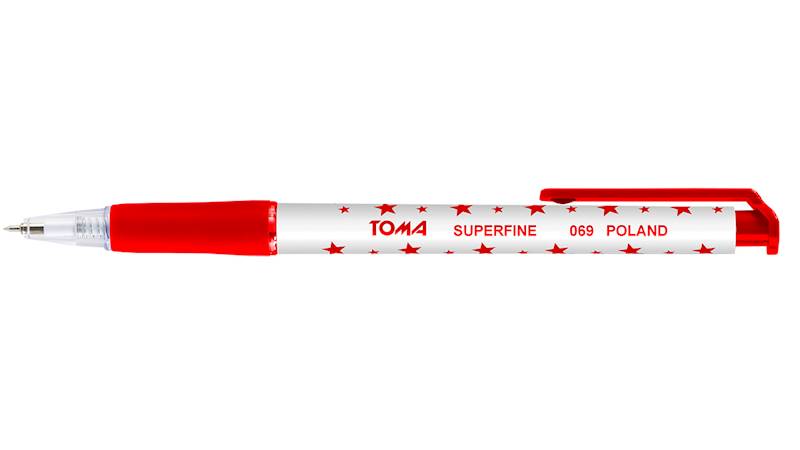 długopis TOMA SUPERFINE 0,5 "gwiazdka" czerwony