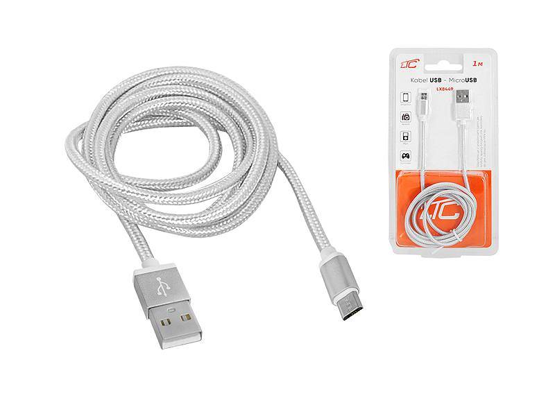 kabel USB / micro USB  M/M 1.0m złoty / srebrny