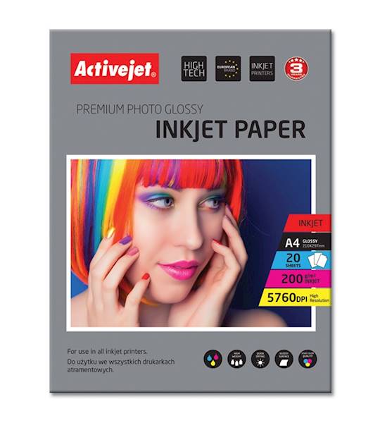 papier foto  ActiveJet  A4  200g/m2 - 1 arkusz A4