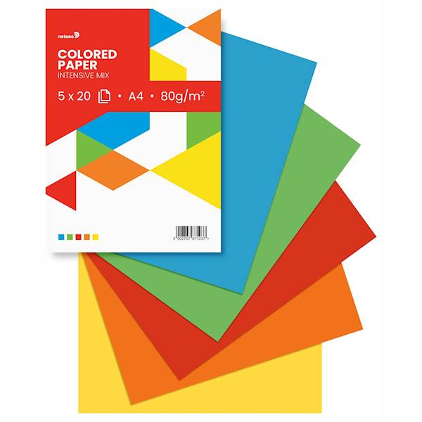 papier ksero kolor A4 MIX ryza 100 ark. intensywne