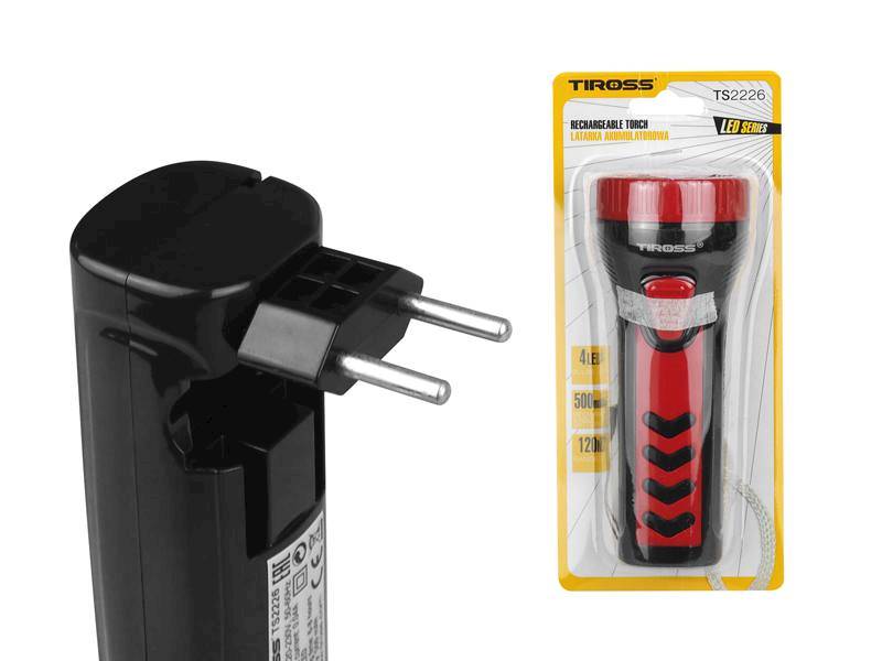 latarka ręczna 4-LED z aku.ładowanym z 230V TS2226