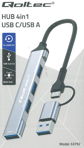 hub USB-C 3.1 na 3 USB 2.0 + USB 3.0