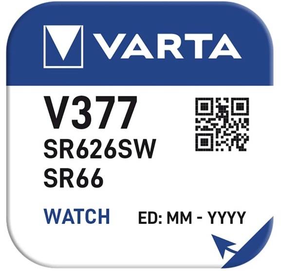bateria guzikowa SR66, V377, 1,55V srebrowa