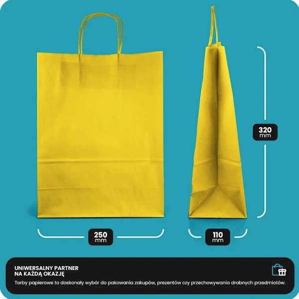 Torba Kraft mix kolorów 250x110x320 mm