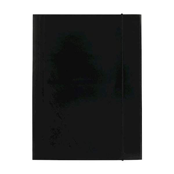 teczka z gumką tekturowa czarna 300g