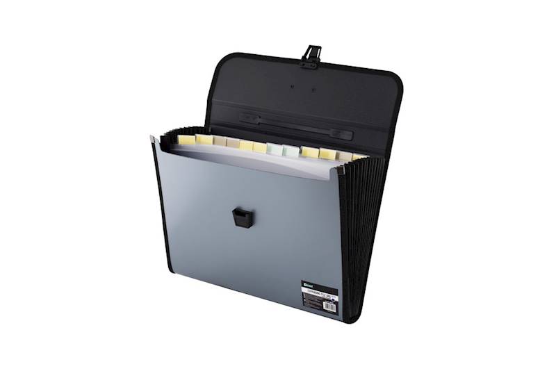 teczka z przegródk,A4, zapinana na zatrzask D.Rect