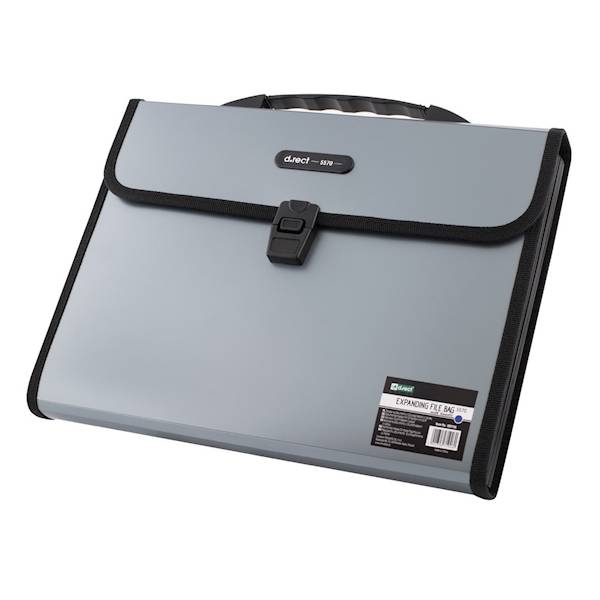 teczka z przegródk,A4, zapinana na zatrzask D.Rect