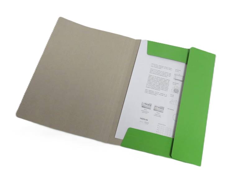 teczka z gumką tekturowa zielona 300g
