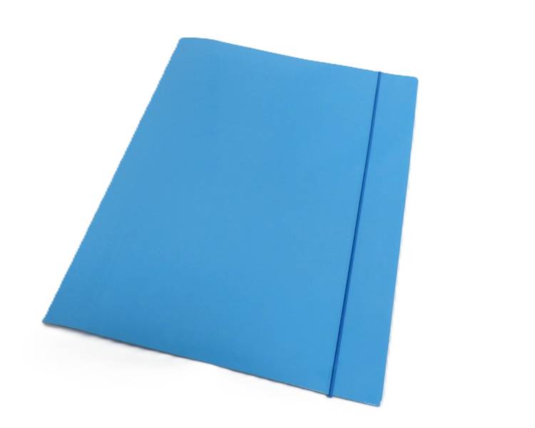teczka z gumką tekturowa niebieska 300g