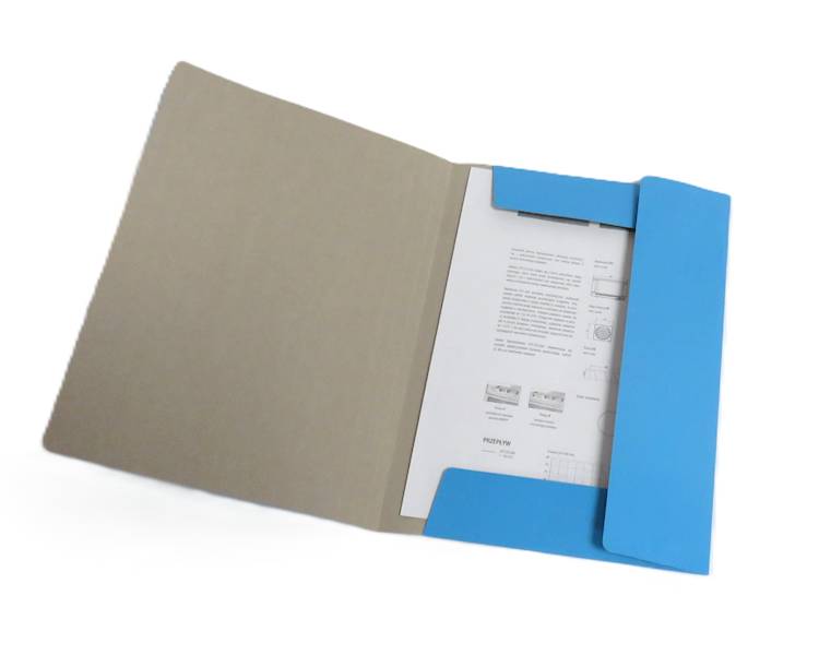 teczka z gumką tekturowa niebieska 300g