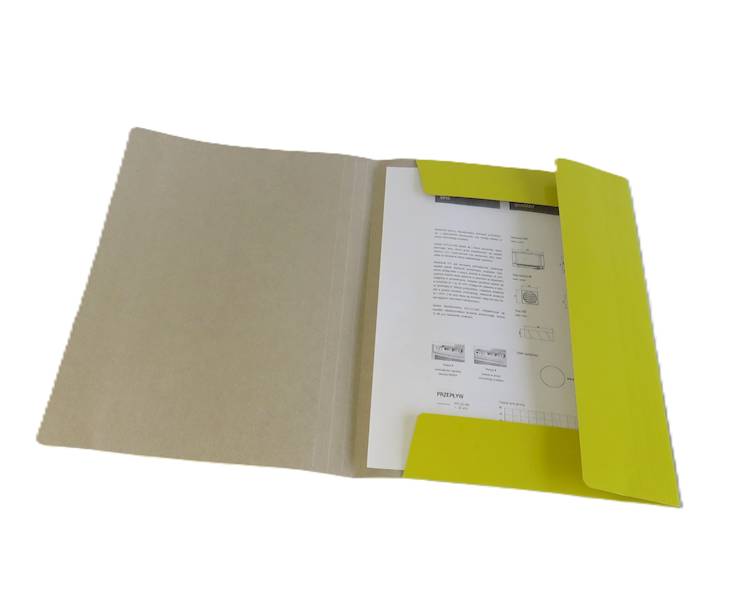 teczka z gumką tekturowa żółta 300g