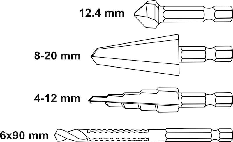 ZESTAW WIERTEŁ Z UCHWYTEM HEX 1/4” YT-44705 YATO
