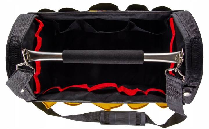 TORBA NARZĘDZIOWA MONTERSKA OTWARTA Z PASKIEM I UCHWYTEM 19’’ 42x22x24 CM 79R444 TOPEX