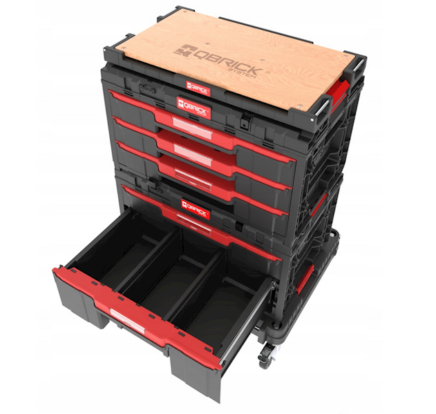 MOBILNA SZAFKA WARSZTATOWA, SKRZYNIE NARZĘDZIOWE Z SZUFLADAMI QBRICK SYSTEM ONE WORKSHOP DRAWERS SET 4