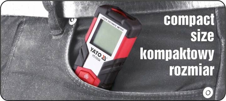 DALMIERZ LASEROWY 0.05-30M - POMIAR ODLEGŁOŚCI I POWIERZCHNI YATO YT-73124