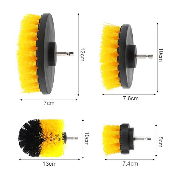 SZCZOTKI SPRZĄTAJĄCE NA WIERTARKĘ WKRĘTARKĘ PADY 4SZT. KD10995 KRAFT&DELE