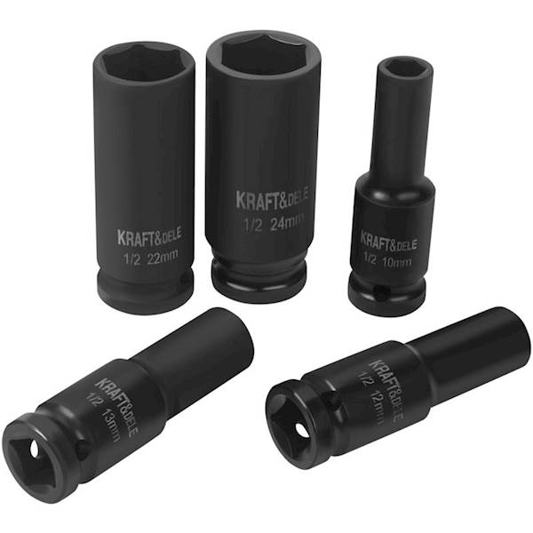 NASADKI UDAROWE KLUCZE NASADOWE 1/2" ZESTAW 10-24mm 11szt. KD11869 KRAFT&DELE