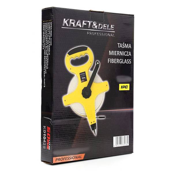 MIARA TAŚMA MIERNICZA METRÓWKA GEODEZYJNA ZWIJANA FIBERGLASS 50M KD10428