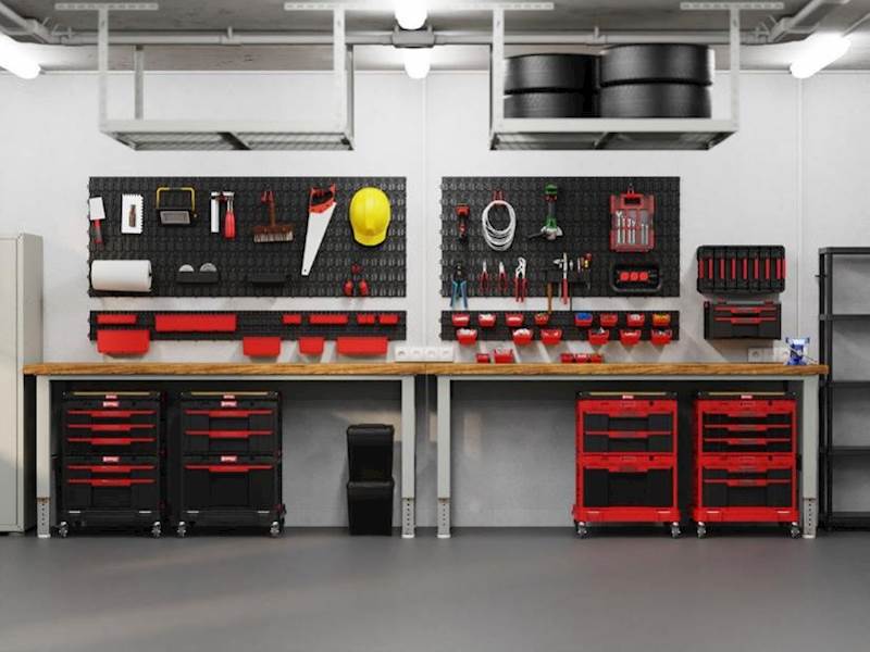 MOBILNA SZAFKA WARSZTATOWA, SKRZYNIE NARZĘDZIOWE Z SZUFLADAMI QBRICK SYSTEM ONE WORKSHOP DRAWERS SET 5 RED