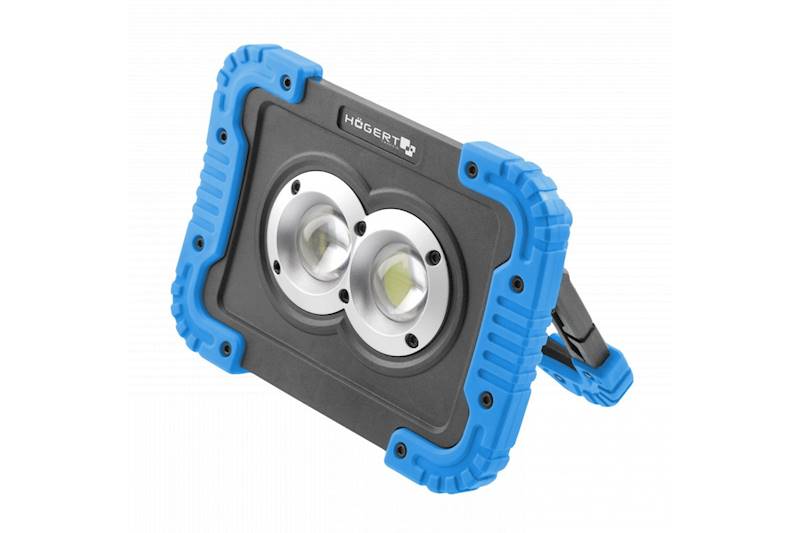 REFLEKTOR, LAMPA AKUMULATOROWA LED 2 x 10 W COB 3-TRYBY 1150LM USB, POWERBANK HT1E430 HOGERT
