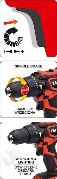 WIERTARKO-WKRĘTARKA 18V (SILNIK MABUCHI) BODY YT-82783 YATO