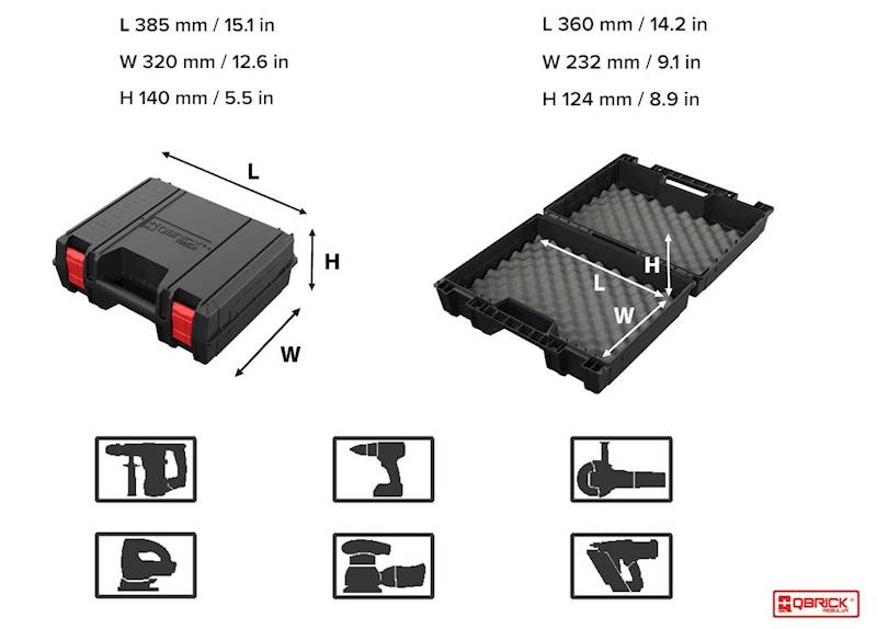 NOWY QBRICK REGULAR POWER TOOLCASE BASIC PF, WALIZKA SKRZYNKA NA ELEKTRONARZĘDZIA PATROL