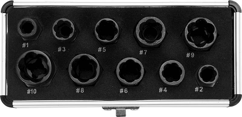 ZESTAW WYKRĘTAKÓW DO ŚRUB 10 SZT - 3/8" YT-06031 YATO