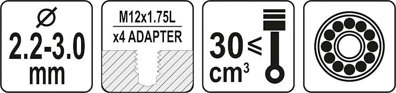 GŁOWICA ŻYŁKOWA ŁOŻYSKOWANA DO KOSY, KOS M12 + ADAPTERY M10 YT-85121 YATO