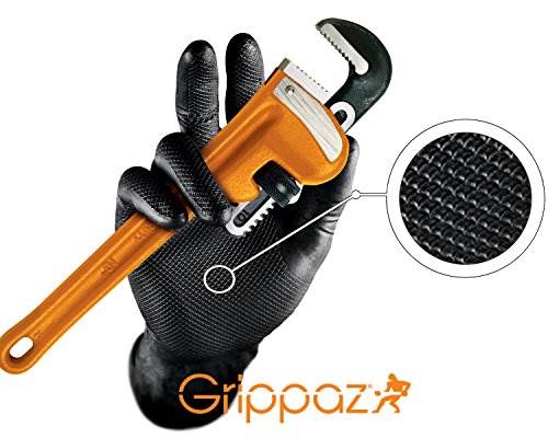 RĘKAWICZKI NITRYLOWE WARSZTATOWE DLA MECHANIKA MOCNE ANTYPOŚLIZGOWE ROZ. 9/L  50SZT. CZARNE GRIPPAZ