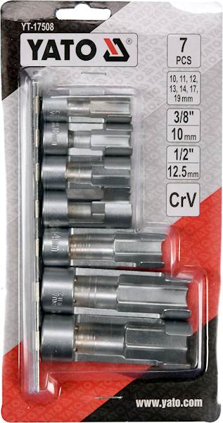 ZESTAW NASADEK OTWARTYCH 3/8" I 1/2" 7 CZ. YT-17508 YATO