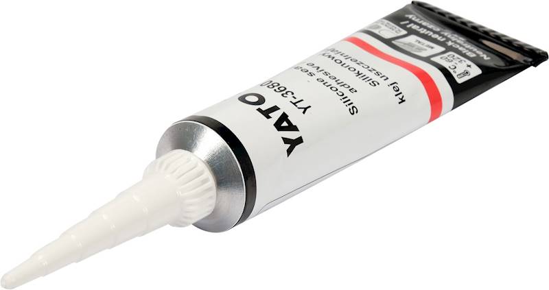 SILIKON, KLEJ, USZCZELNIACZ WYSOKOTEMPERATUROWY CZARNY +320°C 85g YT-36801 YATO