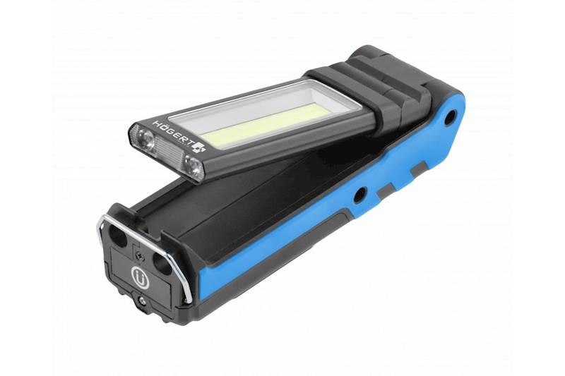 LAMPA, LATARKA WARSZTATOWA AKUMULATOROWA LED 2 x 3W, 5W COB USB, MAGNES, POWER BANK HT1E407 HOGERT