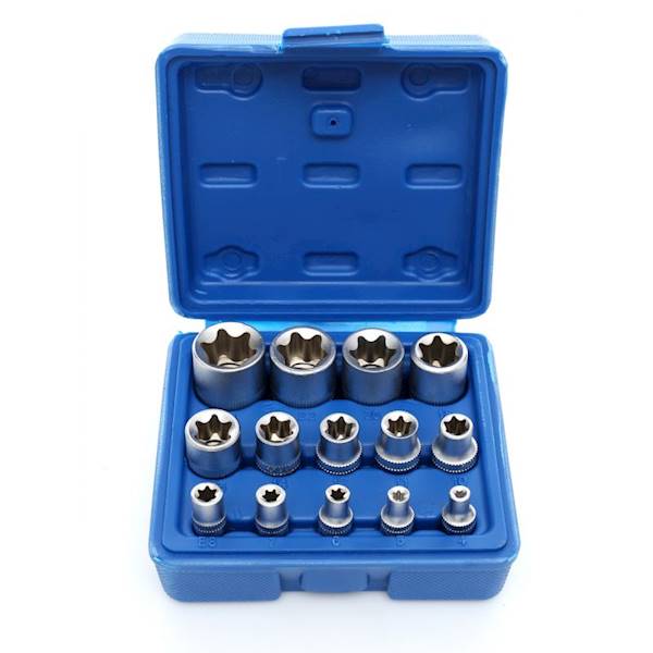 KLUCZE NASADOWE NASADKI TORX E4 - E24 ZESTAW 14SZT KD10335 KRAFT&DELE