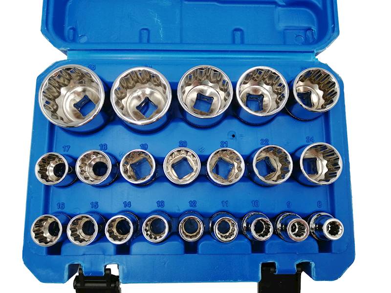 ZESTAW NASADEK 12-KĄTNYCH SPLINE 1/2" 8-32 19EL. KD10348 KRAFT&DELE