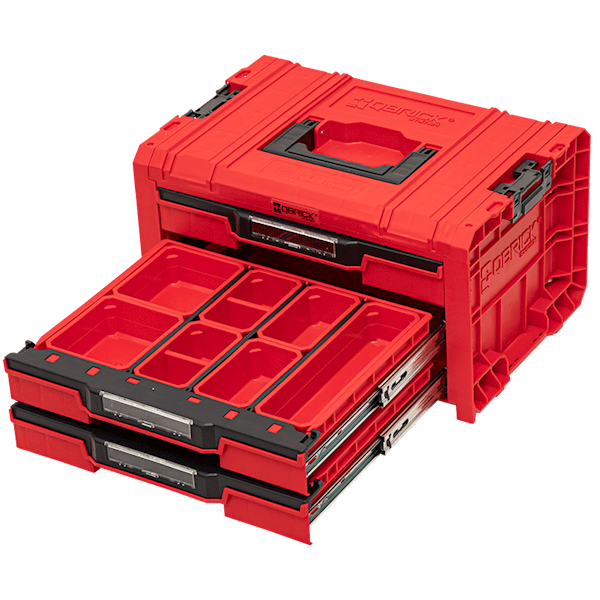 SKRZYNKA NARZĘDZIOWA Z 3 SZUFLADAMI QBRICK SYSTEM PRO DRAWER 3 TOOLBOX EXPERT RED ULTRA HD SKRQPROD3ECZEPG001