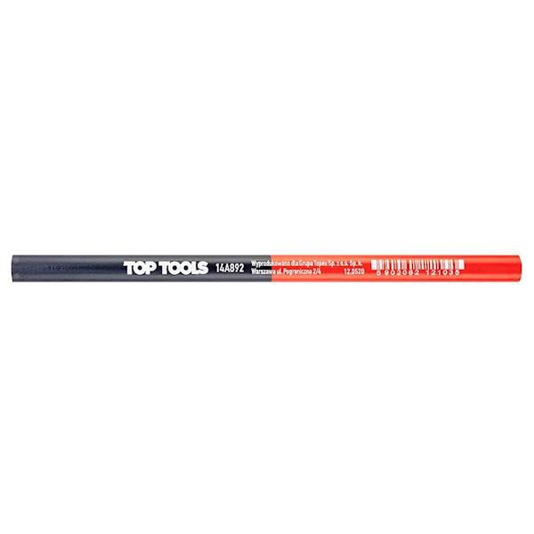 OŁÓWEK STOLARSKI, BUDOWLANY GRANATOWO-CZERWONY 14A892 TOP TOOLS