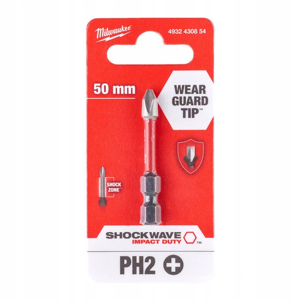 BIT UDAROWY KOŃCÓWKA Shockwave Impact Duty DO ŚRUB PHILLIPS, PH2 50MM 1szt. 4932430854 Milwaukee