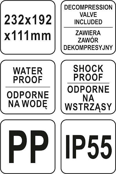 WALIZKA HERMETYCZNA 232X92X111MM YT-08900 YATO