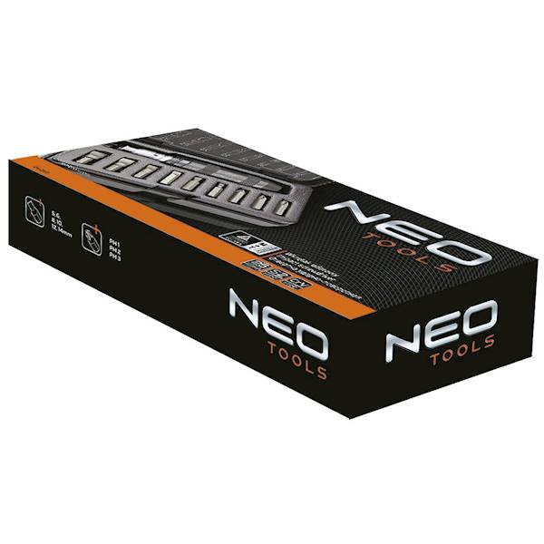 WKRĘTAK UDAROWY 1/2" + 9 KOŃCÓWEK WKRĘTAKOWYCH 04-250 NEO