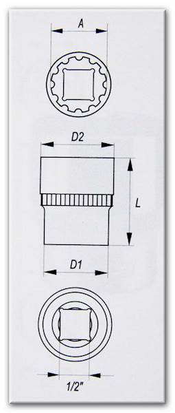 ZESTAW NASADEK TYPU SPLINE 8-32MM 1/2'' YATO 19szt.