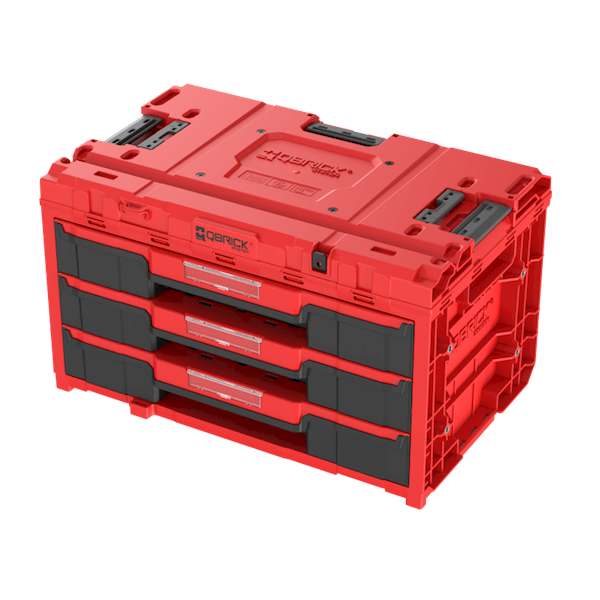 SKRZYNKA NARZĘDZIOWA Z 2 SZUFLADAMI QBRICK SYSTEM ONE DRAWER 3 TOOLBOX 2.0 RED ULTRA HD CUSTOM