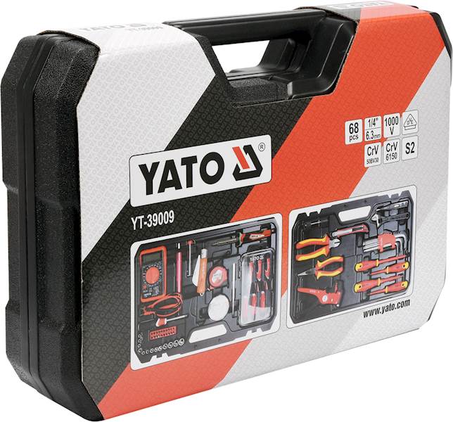 ZESTAW NARZĘDZI DLA ELEKTRYKÓW 68 CZĘŚCI. YT-39009 YATO