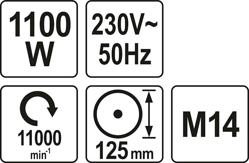 SZLIFIERKA KĄTOWA 1100W 125MM YT-82100 YATO