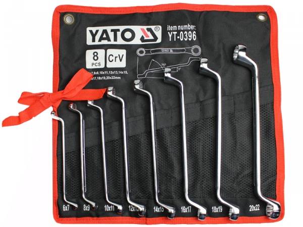KLUCZE OCZKOWE GIĘTE, ODGIĘTE 6-22MM 8SZT. YT-0396 YATO