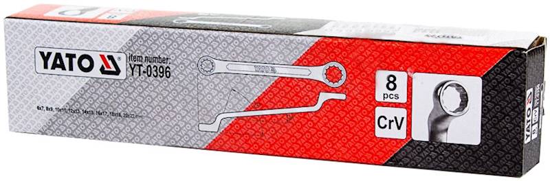 KLUCZE OCZKOWE GIĘTE, ODGIĘTE 6-22MM 8SZT. YT-0396 YATO