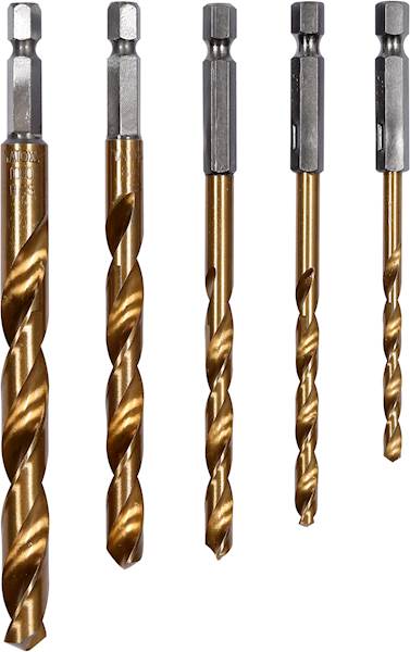 KOMPLET WIERTEŁ DO METALU TYTAN 4-10MM, 5SZT. UCHWYT HEX 1/4" YT-44700 YATO